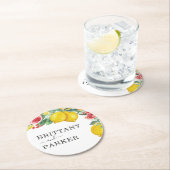 シトラスウォーターカラーボタニッ結婚クス ラウンドペーパーコースター (インサイチュ)