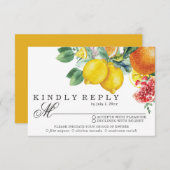 シトラスウォーターカラーボタニッ結婚クス 出欠カード (正面/裏面)