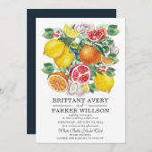 シトラスウォーターカラーボタニッ結婚クス 招待状 (正面/裏面)