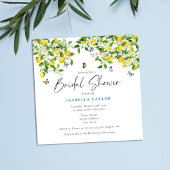 シトラスウォーターカラーレモンブライダルシャワー 招待状