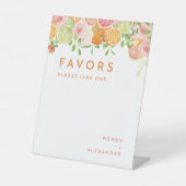 シトラスウォーターカラー結婚式の引き出物 台座サイン (正面)