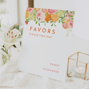 シトラスウォーターカラー結婚式の引き出物 台座サイン