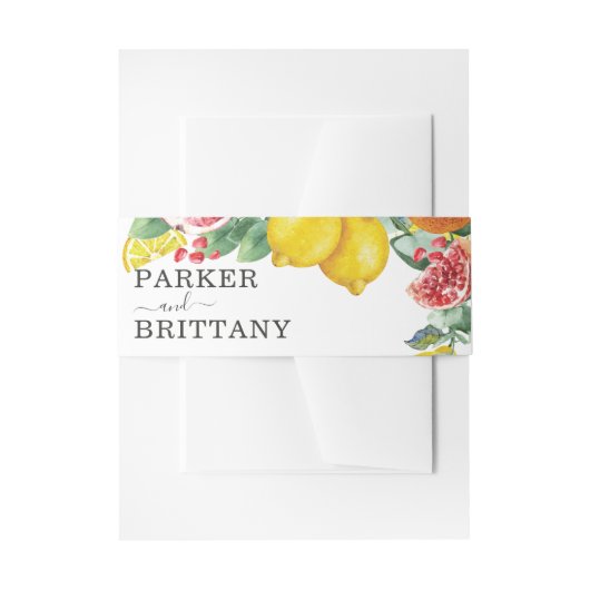 シトラスウォーター結婚カラーパーソナライズされた植物体 招待状ベリーバンド (正面例)