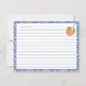 シトラスエレガントティ地中海のステティックレシピカード 招待状 (裏面)