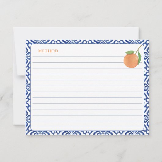 シトラスエレガントティ地中海のステティックレシピカード 招待状 (裏面)