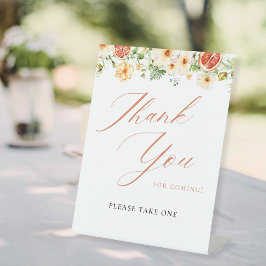 シトラスエレガントフローラブライダルシャワーの好意サイン 台座サイン