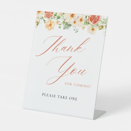 シトラスエレガントフローラブライダルシャワーの好意サイン 台座サイン (正面)