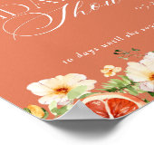 シトラスエレガントフローラブライダルシャワーウェルカムサイン ポスター (角)