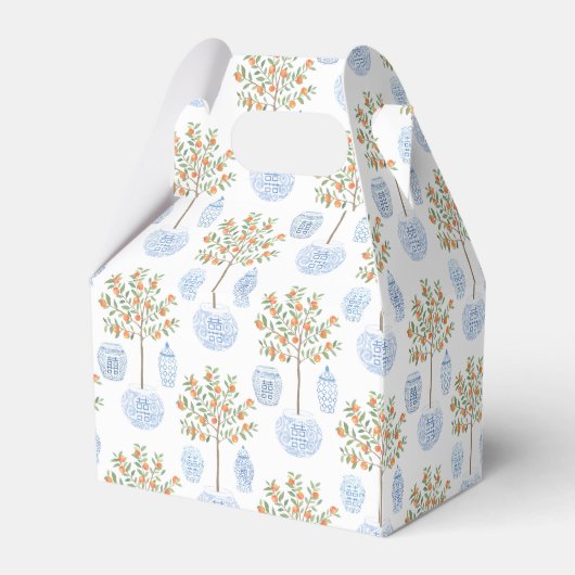 シトラスエレガントブルーホワイト中国結婚ズサンキュー フェイバーボックス (裏面サイド)