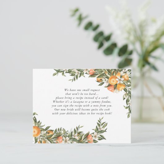シトラスエレガントボタニカルブライダルシャワーレシピ ポストカード (スタンド正面)
