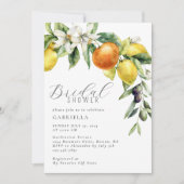 シトラスエレガントレモンオレンジブライダルシャワー 招待状 (正面)