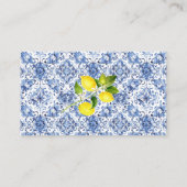 シトラスエレガントレモン水色の赤ちゃんシャワーディープ エンクロージャーカード (裏面)