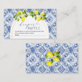 シトラスエレガントレモン水色の赤ちゃんシャワーディープ エンクロージャーカード (正面/裏面)