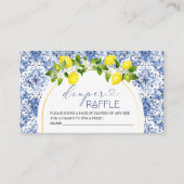 シトラスエレガントレモン水色の赤ちゃんシャワーディープ エンクロージャーカード (正面)