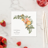 シトラスエレガント果樹園 Boho Botanical Monogram | Boho Botani スタンダードカクテルナプキン (インサイチュ)