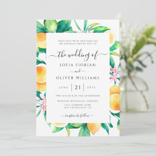 シトラスエレガント結婚式招待状 招待状 (スタンド正面)