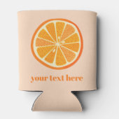 シトラスオレンジおもしろいカスタム文字 缶クーラー (裏面)