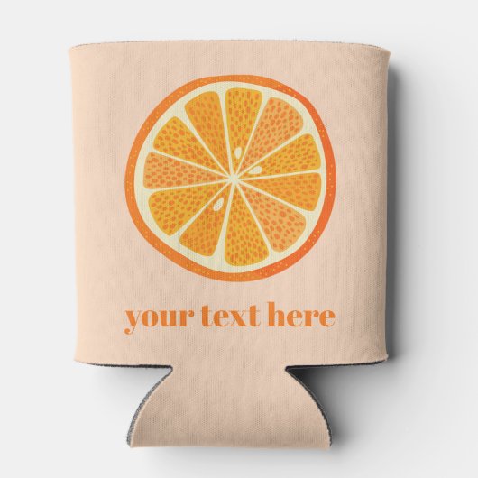 シトラスオレンジおもしろいカスタム文字 缶クーラー (裏面)