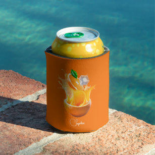 シトラスオレンジおもしろいパーソナライズされたセルツァークーラーボックス 缶クーラー