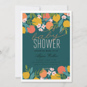 シトラスオレンジかわいこちゃんレモンベイビーシャワー 招待状 (正面)