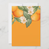 シトラスオレンジのモダンな botanical ウェディング 招待状 (裏面)