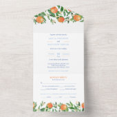 シトラスオレンジアンティークブルーホワイトタイル結婚ズアル オールインワン招待状 (内側)