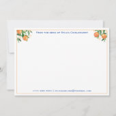 シトラスオレンジイタリアンブルータイルブライダルシャワーTh サンキューカード (正面)