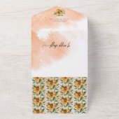 シトラスオレンジウォーターカラーブライダルシャワー オールインワン招待状 (外側)