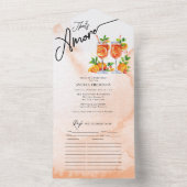 シトラスオレンジウォーターカラーブライダルシャワー オールインワン招待状 (内側)
