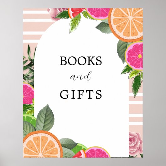 シトラスオレンジグリーンかわいこちゃんブックス&ギフトサイン ポスター (正面)