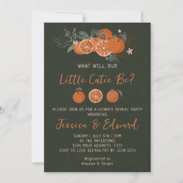 シトラスオレンジグリーンリトルかわいこちゃんジェンダーリビール 招待状