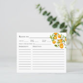 シトラスオレンジサマーブライダルシャワーレシピカード (スタンド正面)