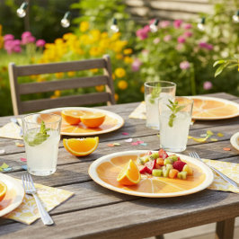 シトラスオレンジスライス紙プレート ペーパープレート