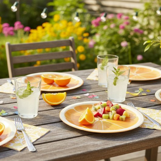 シトラスオレンジスライス紙プレート ペーパープレート