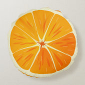 シトラスオレンジスライス装飾用クッション ラウンドクッション (裏面)