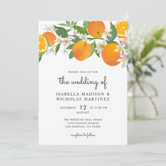 シトラスオレンジタンジェリン結婚フローラ 招待状 (スタンド正面)