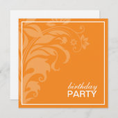 シトラスオレンジバースデーパーティ招待状 招待状 (正面/裏面)