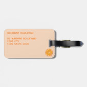 シトラスオレンジパーソナライズされたおもしろい ラゲッジタグ (裏面横)