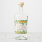 シトラスオレンジブライダルシャワー パーソナライズされた リキュールボトルラベル (正面)