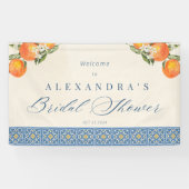 シトラスオレンジブルータイルイタリアンブライダルシャワー 横断幕 (横)