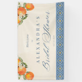 シトラスオレンジブルータイルイタリアンブライダルシャワー 横断幕 (縦)