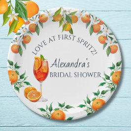 シトラスオレンジラブアットファーストスピリッツブライダルシャワー ペーパープレート