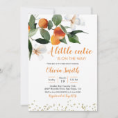 シトラスオレンジリトルかわいこちゃんイズオンザウェイベビー  招待状 (正面)