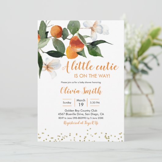 シトラスオレンジリトルかわいこちゃんイズオンザウェイベビー 招待状 (スタンド正面)