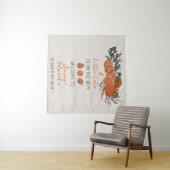 シトラスオレンジリトルかわいこちゃんジェンダーリビールパーティー タペストリー (インサイチュ(横))