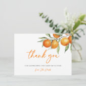 シトラスオレンジリトルかわいこちゃんベビーシャワー サンキューカード (スタンド正面)