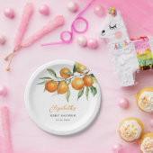 シトラスオレンジリトルかわいこちゃんベビーシャワー ペーパープレート (パーティー)