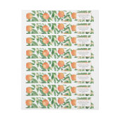 シトラスオレンジ炭ブラックブライダルシャワー ラップアラウンドラベル (シート)