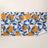 シトラスオーチャードオレンジつる植物 ビーチタオル (正面)