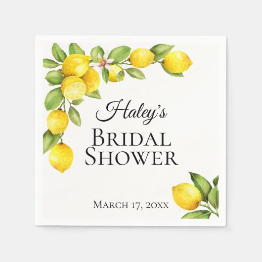 シトラスオーチャードパーソナライズされた スタンダードカクテルナプキン (正面)